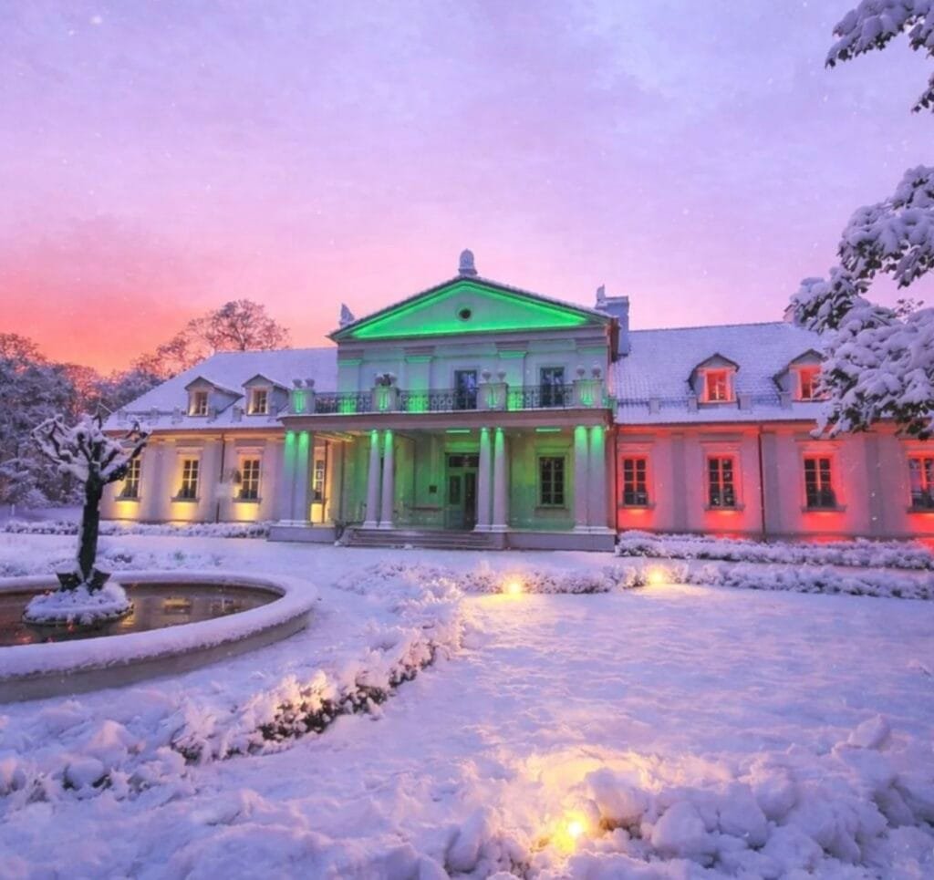 Restored classical palace at Ilzenbergas, a unique biodynamic farm estate.
