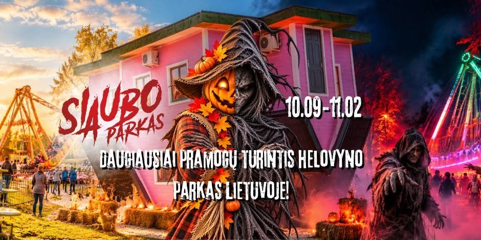 Promotional poster for the horror park in Anykščiai at LABI Park