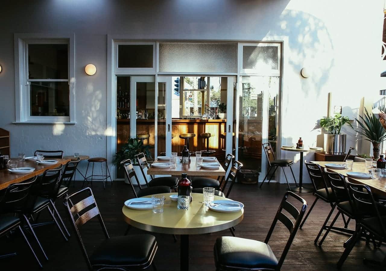 Setting at the outdoor terraces in Vilnius