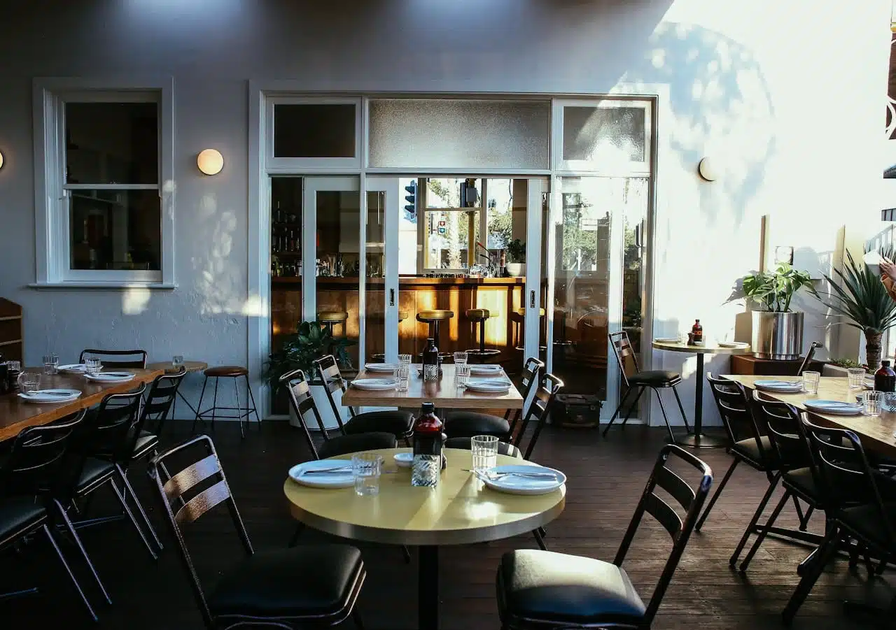 Setting at the outdoor terraces in Vilnius