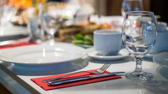 Table set in a restraurant representing the best lunch spots in Vilnius