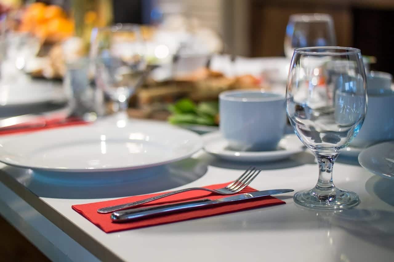 Table set in a restraurant representing the best lunch spots in Vilnius