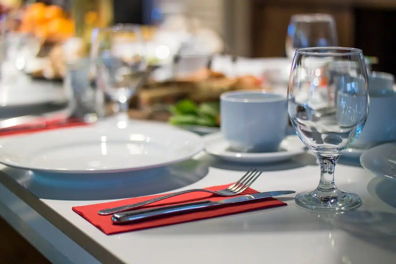 Table set in a restraurant representing the best lunch spots in Vilnius
