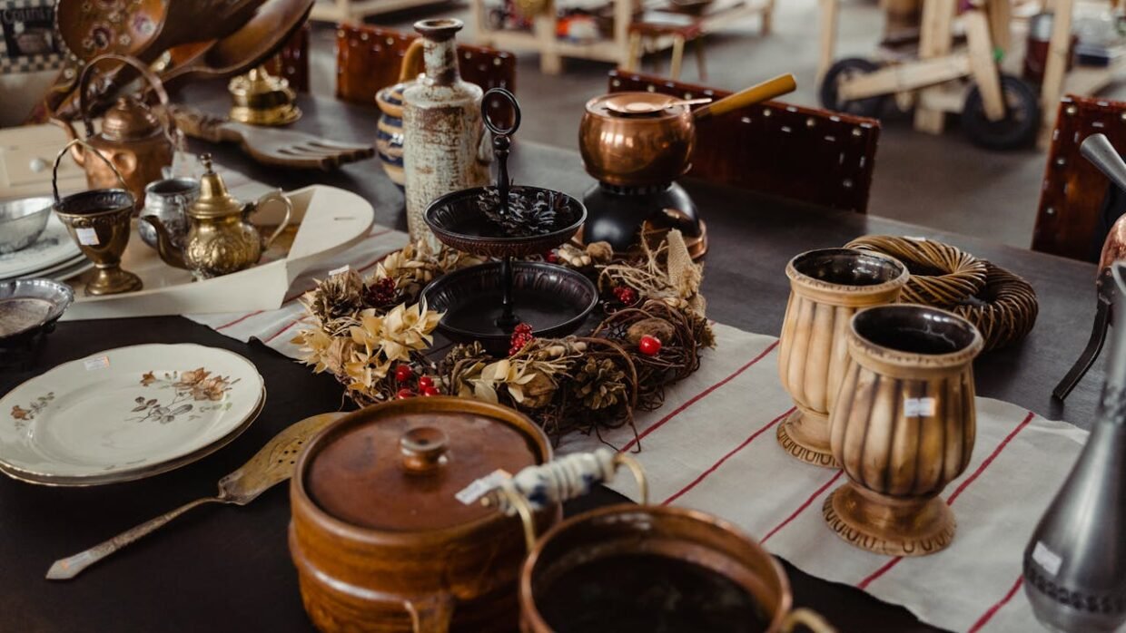 What are the best vintage shops in Vilnius - elegant retro clothing and accessories on display