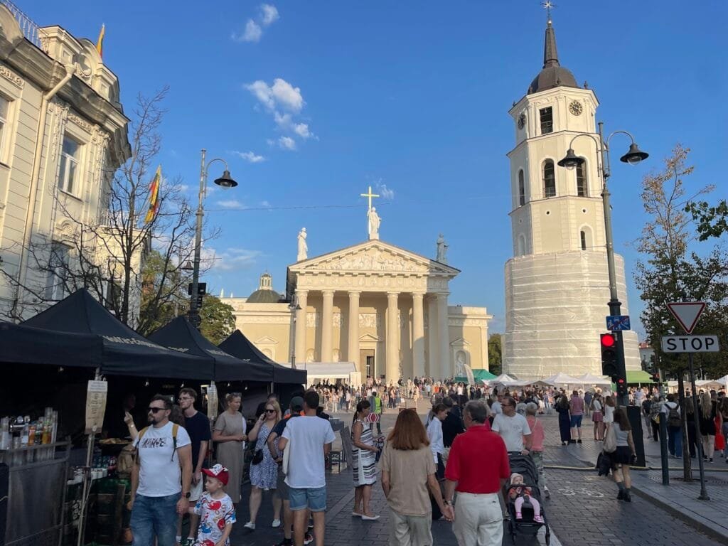 Everyday life of an international student in Lithuania exploring Vilnius Old Town streets