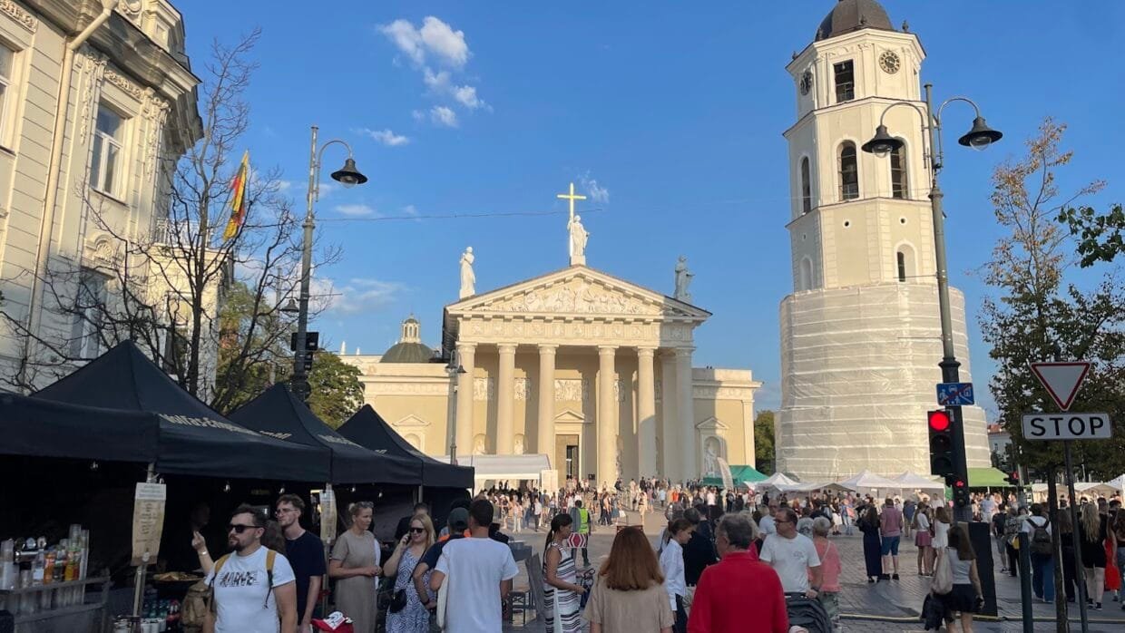 Everyday life of an international student in Lithuania exploring Vilnius Old Town streets