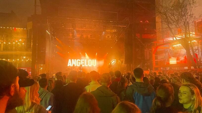 Crowd listening to a concert at one of the biggest events in Lithuania